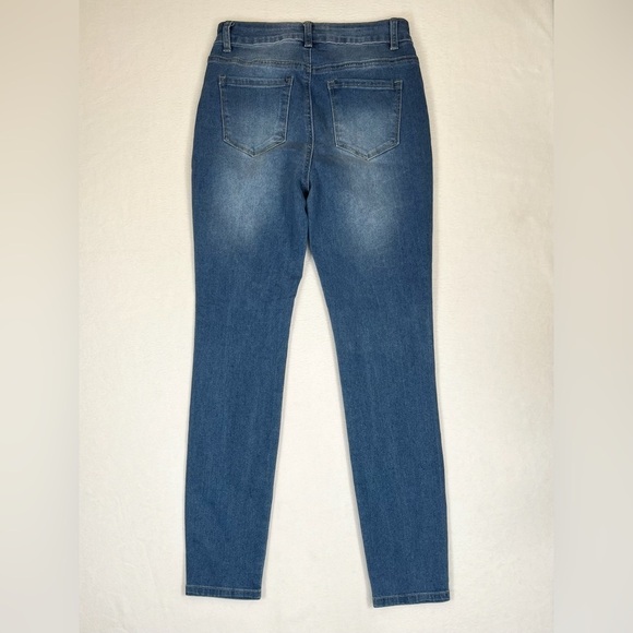 GISELLE V. High Rise Skinny Juniors Blue‎ Denim Jeans Fall Trendy Casual Size 9 - Picture 2 of 10
